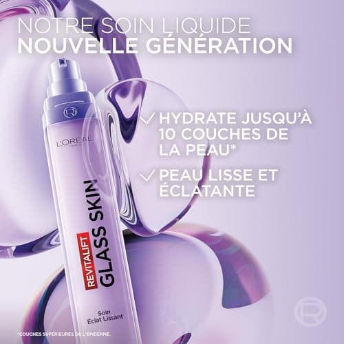 L'Oréal Paris - Smoothing Radiance Face Cream - Hydration Glass Skin Liquid Cream - With Hyaluronic Acid & Vitamins B5 and Cg + B3 - All Skin Types - Revitalift Filler Glass Skin - 50 ml - Image 5