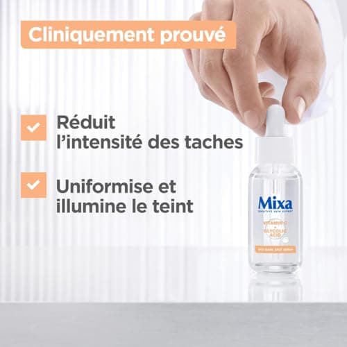 Mixa - Sérum Concentré Anti-Taches - Pour les Teints Ternes - Enrichi en Vitamine C et Acide Glycolique - 30 ml - Image 3