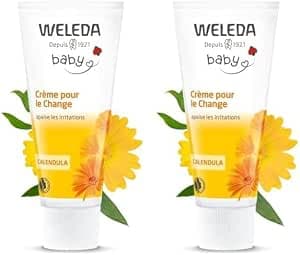 WELEDA - Calendula Changing Cream - Recommended by Pediatricians - Soothes Irritation - Tube 75 ml (Pack of 2)