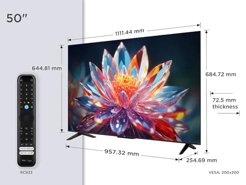 TCL 50T6C Fire TV 50 Inch QLED 4K UHD Smart TV, HDR (Multi-Format), Dolby Atmos, Motion Clarity, Game Master, Alexa Voice - Image 4