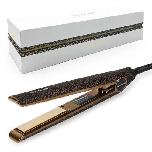 Corioliss C1 | Professional Titanium Hair Straightener | Titanium Hair Straightener | Temperature 120°C-235°C | Fast Heats 20S | Perfect For Straightening & Waves | Travel Case | Leopard Gold - Image 2