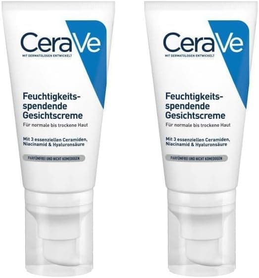 CeraVe Moisturizing Night Cream for Normal to Dry Skin with 3 Essential Ceramides and Hyaluronic 2 x 53 ml