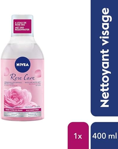 NIVEA - Eau Micellaire Biphase Rose Care - Efficacité Waterproof - Visage, Yeux, Lèvres - Nettoie, Tonifie & Purifie - Peau Fraîche & Hydratée - Eau De Rose Bio - Tous Types De Peaux - 400 ml - Image 4