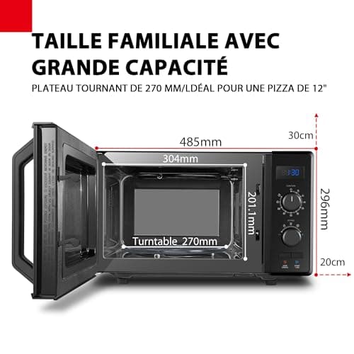 Toshiba MW2-AG23P (BK) Microwave Oven 900 W 23 L with Grill Function 1050 W, 8 Automatic Menus, ECO Function, Turntable with Position Memory, Black - Image 3