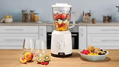 Braun Household PowerBlend 1 JB1050WH 600W 2-Speed Mixer, 1.5L Glass Blender Container and Ice Crusher Function, Kitchen Aid for Crushing, Crushing, Mixing, White - Image 5