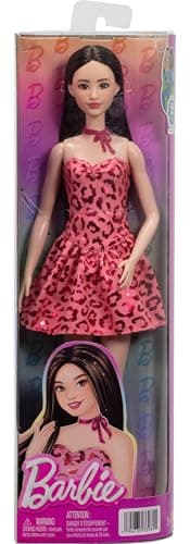 Barbie -Fashionistas Doll Dress Pink Leopard Strapless, Brown Hair and Accessories like Tie Collar and Boots, JJN59 - Image 7