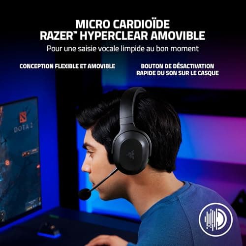 Razer Barracuda X - Casque Gaming sans Fil Multiplateforme (SmartSwitch Dual sans Fil, Design Ergonomique, TriForce 40mm, Microphone Cardioïde, Contrôles sur Casque, Batterie de 50h, USB-C) Noir - Image 7