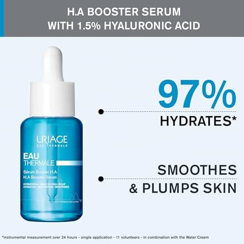 Uriage Eau Thermale Sérum Hydratant Booster avec 1.5% Acide Hyaluronique Pur & Naturel - 86% Peau Repulpée - Effet peau de Pêche - Texture Fraîche & Légère - Non Comédogène - 30ml - Image 5