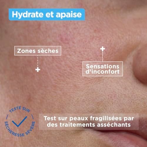 Mixa - Crème Anti-Sécheresse - à l'Acide Hyaluronique et au Squalane - Hydrate pendant 48H - Apaise les Tiraillements - Hypoallergénique - 50 ml - Image 4