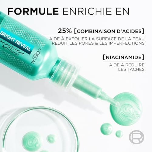 L'Oréal Paris - Anti-Spot Exfoliating Peeling - 25% [AHA + BHA + PHA] & Niacinamide - Smoothes & Evens Complexion - For All Skin Types - Bright Reveal - 25ml - Image 6