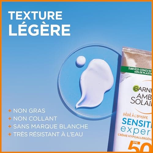 GARNIER Ambre Solaire Baby Sensitive Expert+ Baby Sun Milk SPF 50+ Protects Against UVA & UVB Long – Water Resistant – Ceramides – Vegan – From 6 Months – Light Skin – 50 ml - Image 5