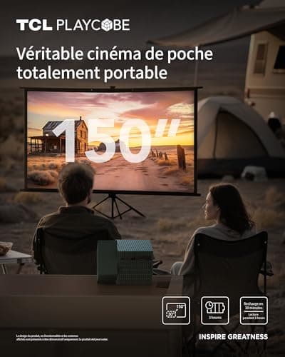 TCL PlayCube 4K Video Projector – [GTV/Netflix/Disney] Mini Portable Projector, 750 Lumens ISO, Wi-Fi and Bluetooth, AutoFocus, Keystone, 360° Adjustable, for Home Theater, Indoor, Outdoor, Gaming - Image 3