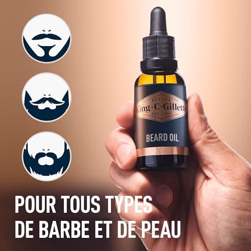 King C. Gillette Men's Beard Oil with Sandalwood Notes, Cedar, Bergamot, Cardamom, Mandarin, Softens and Moisturizes, Care Step for All Beard Types, 30 ml - Image 6