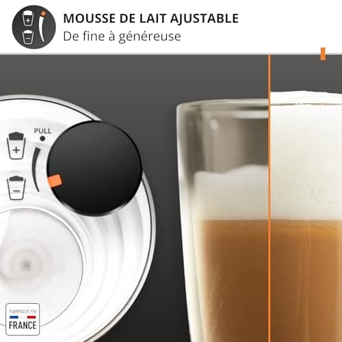 Krups Sensation Milk, Coffee bean machine, Automatic espresso, 6 drinks, Cappuccino milk jug, Touch interface, Automatic cleaning, Silver, EA912E10 - Image 6
