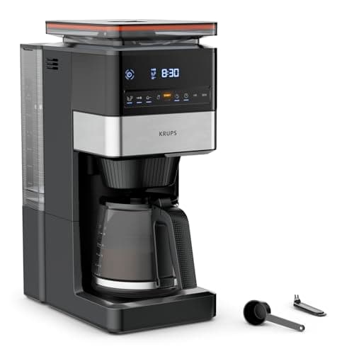 Krups Grind Aroma XL KM842810 Coffee Maker, Removable Conical Grinder, Digital Control Panel, XL Capacity (1.5 L), Keep Warm Function, Glass Jug, Black/Stainless Steel - Image 3