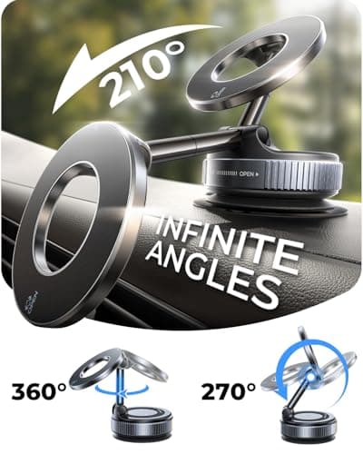 MRGLAS 2025 Upgraded Magnetic Cell Phone Holder with Magnet for Magsafe Car, Mobile Phone Holder with Vacuum Suction Cup, Wall and Shower Mounts - Image 6