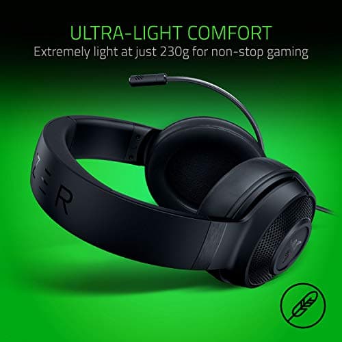 Razer Kraken X Lite Ultralight Wired PC Gaming Headset - Foldable Surround Sound Cardioid Microphone (230g Lightweight, 3.5 Jack for PS4, PS5, Switch, Xbox One, Xbox Series X|S) Black - Image 6