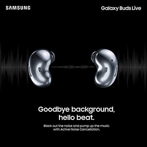 Samsung Écouteurs Bluetooth sans fil Galaxy Buds Live avec réduction du bruit (ANC), batterie longue durée, son par AKG, ajustement confortable, noir (version allemande), chrome - Image 5