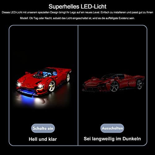 LED Lighting Kit for Ferrari Daytona SP3 (No Lego), Decorative Lighting for Technic Ferrari Daytona Supercar Creative Toys - Image 4
