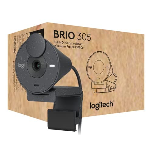 Logitech Brio 305, Full HD 1080P Webcam with Privacy Cache, Mono Noise Cancelling Microphones, USB-C, Automatic Light, Compatible with Zoom, Microsoft Teams, Google Meet - Graphite - Image 2