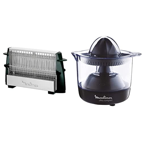 Moulinex A15453 Toaster Black/Stainless Steel & PC120870 Ultra Compact Electric Citrus Press 25W Juice Orange Lemon Grapefruit Capacity 0.45L Black - Image 2