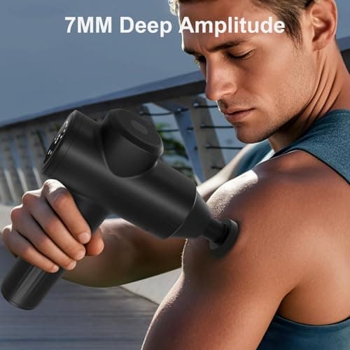 Mebak 7 Massage Gun 5-Speed Deep Tissue Massage Gun Portable Electric Massager Device Quiet Relaxing Muscles and Relieves Back and Thigh Pain - Image 5
