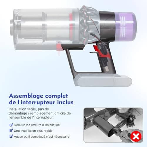V11 SV14 Main Body Housing Compatible with Dyson V11 SV14, Switch Mount Handle Base Housing Part No.970142-01, Drive Main Body Assembly - Image 5