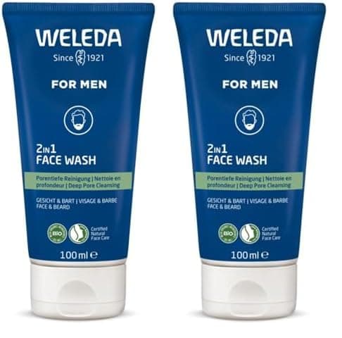 WELEDA - Gel nettoyant 2en1 visage et barbe Homme - Nettoie en profondeur, prévient les impuretés et réduit l'excès de sébum - NATRUE* - Vegan*** -100 ml (Lot de 2) - Image 2