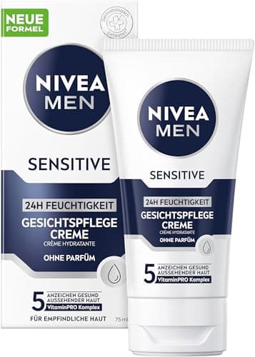 NIVEA MEN Sensitive 24 Hour Moisturizing Cream for Sensitive Men - Soothing Face Cream for Skin Irritation Relief (75ml) - Image 2