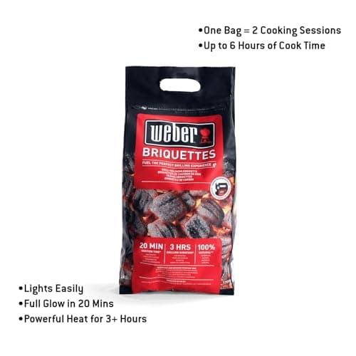 Weber Briquettes (4 kg), for a long and constant combustion, ideal for long grilling of food, 100% natural wood, EU product, sustainably obtained, FSC certified (17590) - Image 3