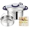 Seb Clipsominut' Perfect Pressure Cooker 7.5 L, Induction Pressure Cooker, Easy to Use, Timer, Book 100 Recipes Included, Made in France, Purple P4624800 - Image 3