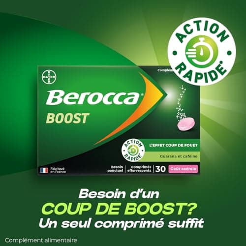 Berocca Boost - Boost - Boost - Helps reduce fatigue - Vitamin B12, Guarana, Caffeine, Vitamin C and Magnesium, Acerola taste - Food supplement - 2x30 cp effervescent - Image 4