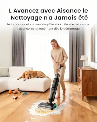 Lefant LS200 Aspirateur Balai Laveur Intelligent sans Fil pour Sols Durs, 20kPa, Autonettoyage avec Racleur Résistant, Nettoyage et Lavage en Un Seul Passage, Jusqu’à 230 ㎡, Réservoir d’Eau 700 ML - Image 5