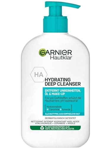 Garnier Nettoyant pour le visage - Élimine les impuretés - Huile et maquillage - Avec acide hyaluronique, céramique et argile - 1 x 250 ml - Image 2