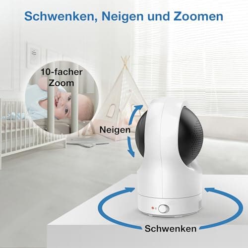 VTech RM7764HD 1080p WiFi Remote Access Baby Monitor, 360° Pan&Tilt, 7" 720p HD Display, HD Night Vision, Soothing Sounds, 2-Way Talk, Temperature Sensor, Motion Detection, iOS & Android - Image 9