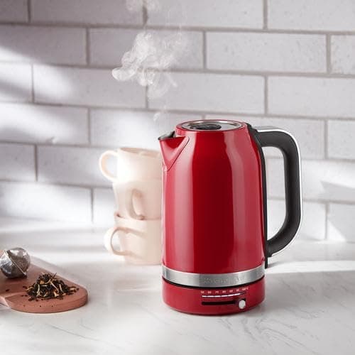 KitchenAid 5KEK1701EER Vintage Design Stainless Steel Electric Kettle with Adjustable Temperature from 50 to 100 °C with Removable Anti-Limescale Filter, 1.7 L Capacity, 2400 W, Empire Red - Image 5