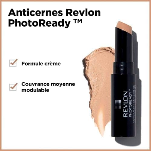 Revlon PhotoReady Stick Anti-cernes, Correcteur de Teint Haute Précision, Anti-cernes Formule Crème, Concealer Couvrance Moyenne, 04 Medium, 3,2 gr - Image 5