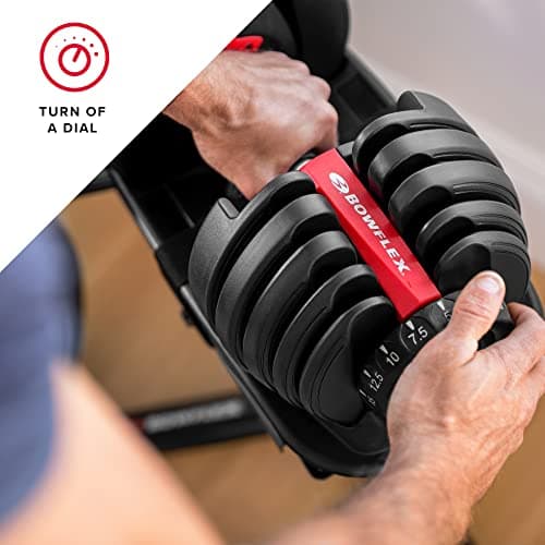 Bowflex 5.1S SelectTech 552i Adjustable Weight Bench & Compact Variable Load Dumbbell (Price for 1 Single Dumbbell Adjustable from 2 to 24 kg), Unisex Adult, Black/Grey/Red - Image 9