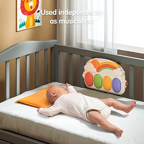 TUMAMA Baby Piano Gymnastics Mat, Luminous Play Mat with Arches, and 4 Rattles Toys, Suitable from 0 Months Gift Infant Toys - Image 3