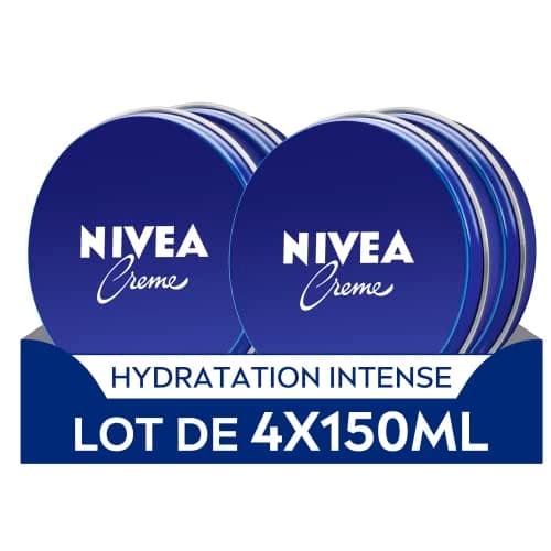 NIVEA Crème visage, corps & mains (lot de 4 x 150 ml), crème hydratante à la texture onctueuse enrichie en Eucerit, soin hydratant multiusage pour toute la famille - Image 3