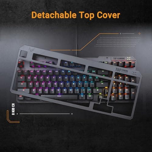 ASUS TUF Gaming K3 Gen II Compact 97 Key Gaming Keyboard, RGB Opto-Mechanical Switches, Silicone Seal, Shock Absorbing Foam, IP57 Waterproof, Removable Top Plate and Aura Sync, AZERTY - Image 7