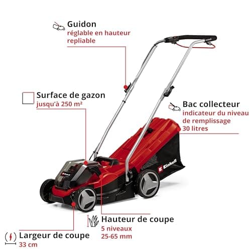 Einhell GE-CM 36/33 Li Kit Cordless Lawnmower - Power X-Change (36 V, 33 cm Cutting Width) Comes with 2 x 2.5 Ah Batteries and 2 Chargers - Image 4