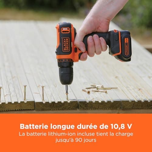 BLACK+DECKER BDCDD12-QW Ultra-Compact Cordless Drill with LED Work Light, 10.8V Li-ion Battery and Charger - Image 6