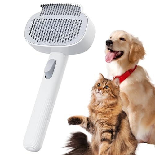 Cat Brush with Release Button,Long Haired Cat Brushes,Furminator for Cats,Comb for Removing Dead Pet Hair (White) - Image 3
