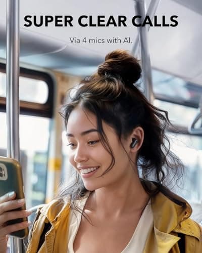 Soundcore Ecouteurs Bluetooth sans Fil P30i by Anker, Écouteurs sans Fil Reduction de Bruit Forte et Intelligente, Basses Puissantes, 45H d'autonomie, Étui 2-en-1 et Support pour téléphone, IP54 - Image 8