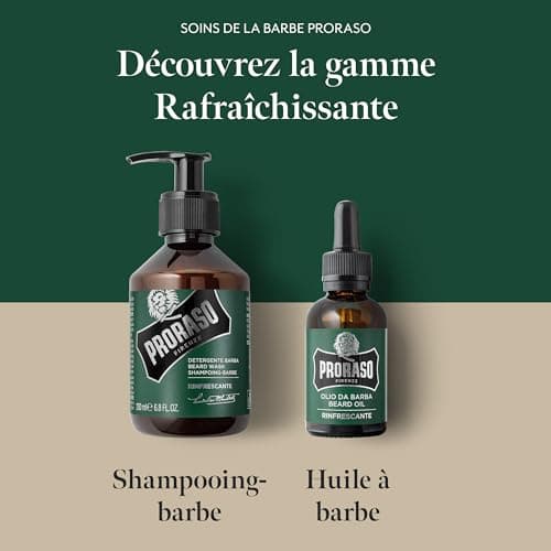 Proraso | Shampoing à barbe rafraîchissant (200 ml) – Nettoyant pour barbe au menthol et à l'eucalyptus pour éliminer les impuretés – Fabriqué en Italie - Image 6