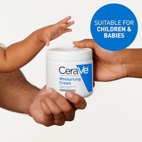 CeraVe Moisturizing Cream - With Hyaluronic Acid & 3 Essential Ceramides - Rich Hydration for Dry to Very Dry Face & Body, Suitable for Sensitive Skin (2 Pack) 16oz x 2 - Image 8