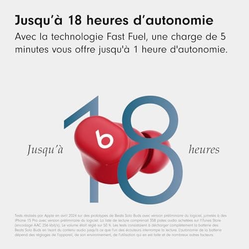 Beats Solo Buds - Wireless Bluetooth Earphones | 18 Hours of Battery Life | Apple and Android Compatibility | Built-in Microphone - Transparent Red - Image 6