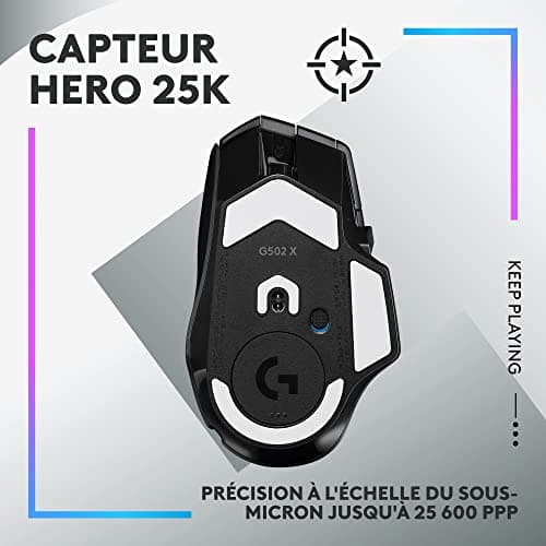 Logitech G G502 X PLUS LIGHTSPEED Wireless RGB Gaming Mouse - Optical Mouse Hybrid Buttons LIGHTFORCE, LIGHTSYNC RGB, Hero 25K Gaming Sensor, Compatible with PC - MacOS/Windows - Black - Image 5