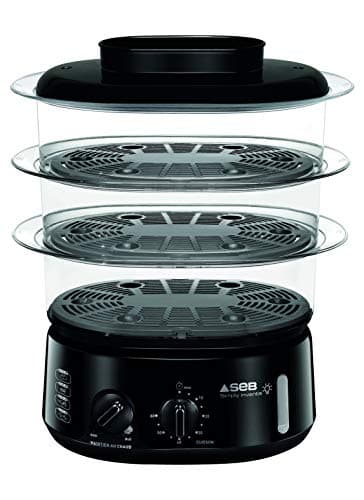 Seb Simply Invents VC110800 3 Bowl Steamer - Adjustable Capacity - Keep Warm - Black - Image 2